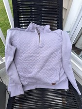 Women’s LL Bean Quilted Quarter Zip Pullover M Petite picture