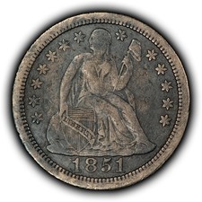 1851-O 10c Seated Liberty Silver Dime - XF Semi Key Date - SKU-Y6624 picture