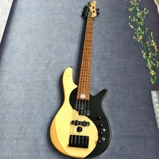 U.S. spot 5 String Electric Bass Guitar Flamed Maple Top Black Natural Split Bod picture