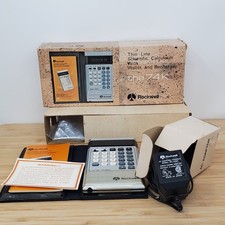 Vintage 1976 Rockwell 74K Electronic Calculator In Box Green VFD Display Parts picture