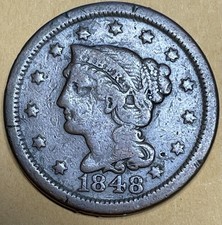 1848 Braided Hair Large Cent Please Check Out Our Other Coins picture