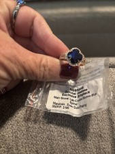 Bomb Party OG Clover Ring- “Coastal Goddess” Burma Blue Spinel - Size 7 RG95988 picture
