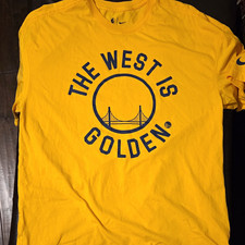 Nike Golden State Warriors The West Is Golden Yellow Mens T-Shirt S picture