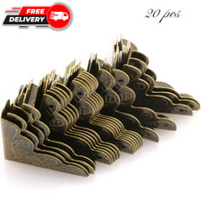 20PCS Box Corner Protector Antique Brass Triangle Rattan Carved Wood Case Edge G picture