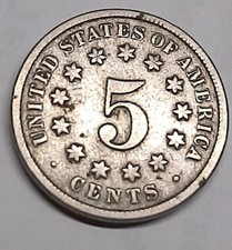 1872 Shield Nickel 5 Cents US Silver Coin  picture