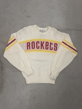 Houston Rockets Sweater M Mens Cliff Engle Vintage Made In USA White needs clean picture