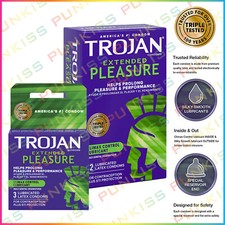 Trojan Extended Pleasure Latex Condoms??Climax Control & Delay Lubricant picture