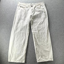 BDG Urban Outfitters Kayla Wide Leg Jeans Womens 34W White Denim Cotton Mid Rise picture
