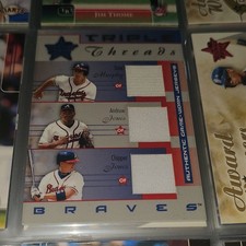 Donruss Leaf 2002 Triple Threads TT-4 Murphy/Jones/Jones Braves /100 #035 picture