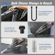 BSRCO Handheld Vacuum Cordless Rechargeable with LED, USB -  Black, Dark Gray picture