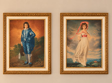 Vintage Blue Boy & Pinkie Framed Prints Special Pair Gainsborough Lawrence 20x25 picture