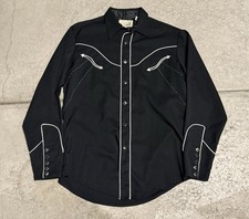 Vintage Roper Pearl Snap Black Button Up Western L Men’s Long Sleeve picture