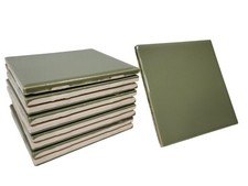Avocado Green Ceramic Tile Shower Backsplash 4.25 in Subway Mid Century Modern picture