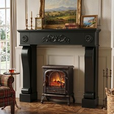 Modern Freestanding Fireplace Mantel Surround MDF Fireplace Mantel, Anti-Tipping picture