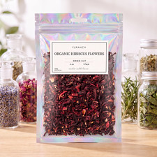 Organic Hibiscus Flower Dried Cut / Farm Fresh Packed USA  picture