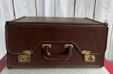 Vtg 1950s ULTIMATE 431 Brown Hard Shell Pilot Briefcase Case Crest Lock Co USA picture