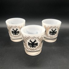 Vintage 50s/60s Frosted Thunderbird / Roadrunner Rocks Glasses - Set of 3 picture