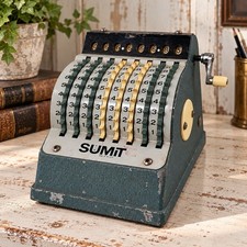Vintage 1950s SUMIT Mechanical Adding Machine Calculator Pearl Engineering USA picture