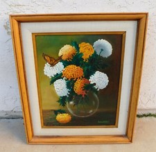 Laurie Ellen Werner Chrysanthemum Mums Oil Painting California Listed Artist  picture