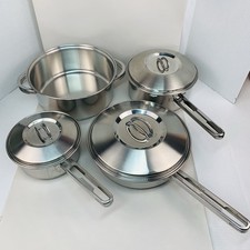 VTG Tramontina ALLEGRA INOX 18/10 Brasil Stainless 7 Piece Set Tri-Ply Clad picture