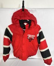 Vintage 90’s Chicago Bulls NBA Hooded Jacket-Jordan Era Youth M 10-12 picture