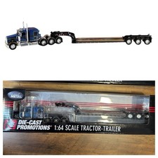 NIB DCP 1/64 Blue Kenworth W900L Flat Top & Fontain Lowboy 32525 picture