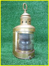 Vintage 1930's Lamp National Marine Lamp Company Brass Thick Glass Hanging picture