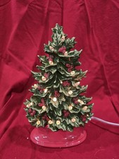 Vintage Ceramic Holly Christmas Tree, 10