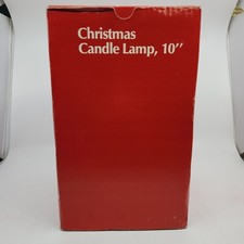 Vintage Nikko Glass Ceramic Hurricane Candle Lamp Christmas Tree Pattern 10
