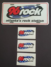 Vintage 96 Rock License Tag Atlanta Rock Station New Sealed & 3 Bumper Stickers picture