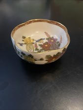Antique Japanese Satsuma Scalloped Bowl Signed Shuzan Meiji Period Vintage Japan picture