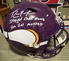 RANDY MOSS Signed F/S Replica T/B Speed Vikings Helmet 2 Inscriptions BECKETT picture