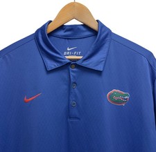 Nike University of Florida Gators Mens Large Blue Dri Fit Stretch Polo Shirt euc picture
