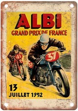 1952 Vintage ALBI Motorcycle Poster Ad Retro Look Reproduction Metal Sign F112 picture