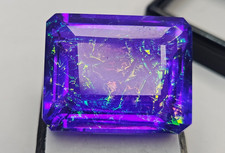 Emerald Cut Natural Monarch Fire Opal 70+ Ct Loose Certified Gemstone picture