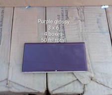 24 Tiles ( 3 ft² ) - Glossy Purple 3x6 Ceramic Wall Tile..Vintage/Retro picture