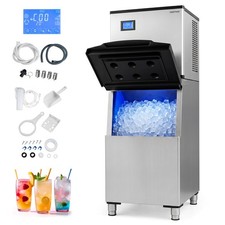Commercial Ice Maker 450 lbs/24H Ice Machine w/250 lbs Storage Bin Self-cleaning picture