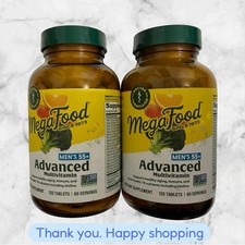 LOT OF 2 MegaFood Men's Advanced Multivitamin Tablet 120 Count EXP2027+ NEW SHIP picture