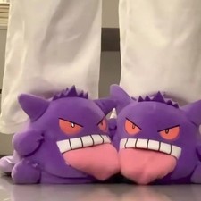 Gengar Open-Toe Plush Slippers Set, One Size Fits All Cute Cartoon Socks Gift picture