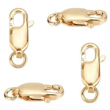 4 Pcs 14K Solid Yellow Gold Jewelry Lobster Clasp Bead Open Jump Ring for Crafts picture