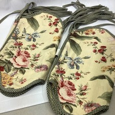 2 Waverly Devon Tie Top Valance Floral & Gingham 78”W  17