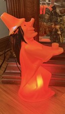 TICO VINTAGE ORANGE WITCH BLOW MOLD LIGHT HALLOWEEN 13