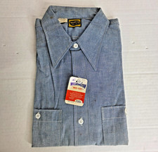 NOS True Vintage Washington Dee Cee Denim Chambray Shirt Men Size 16 Blue picture