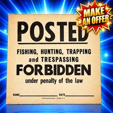 Vintage 1963 Posted Signs Lot 7 Hunting Fishing Trapping Trespassing Dryden NY picture