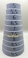 925 Sterling Silver Gold Tone Link Bracelet Clear Stone Accent Modern Designer picture