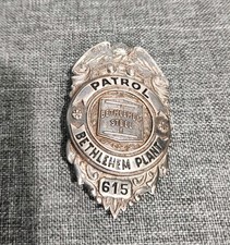 Vintage Obsolete Bethlehem Steel Plant Patrol Badge #615 picture