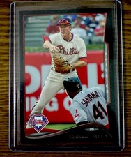 🔥⚾️ 2014 Topps Chase Utley #502 BLACK PARALLEL Philadelphia Phillies SP 58/63 picture