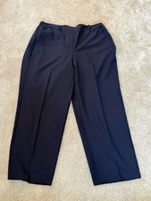 Lane Bryant Perfect Drape Pull On Elastic Size 18 Hi Rise Navy Blue Pants  NWT picture