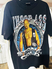 AA Alstyle WWE Stone Cold Steve Austin Whoop Ass Black Graphic Tee M picture