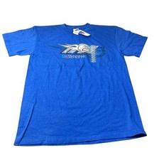 Vintage 2000 Y2K Russell Athletic Blue Angry Baseball T-Shirt Size Youth XL NOS picture